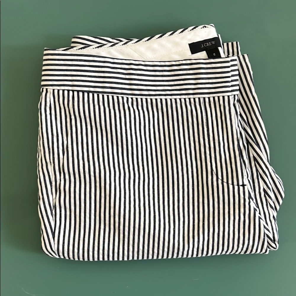 J. Crew Black and White Striped Capris
